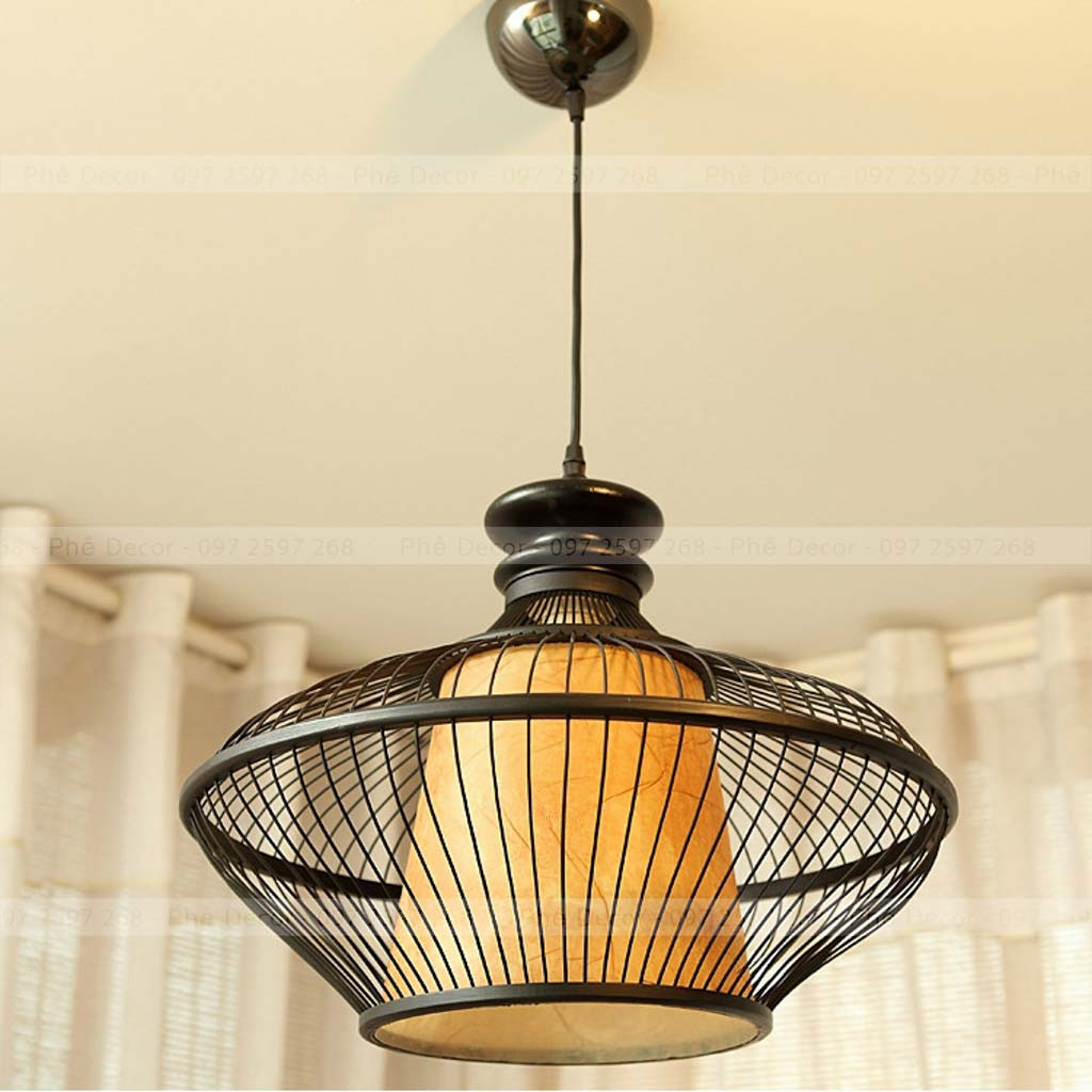 Đèn lồng cao cấp DL011 với chao thủy tinh trong suốt