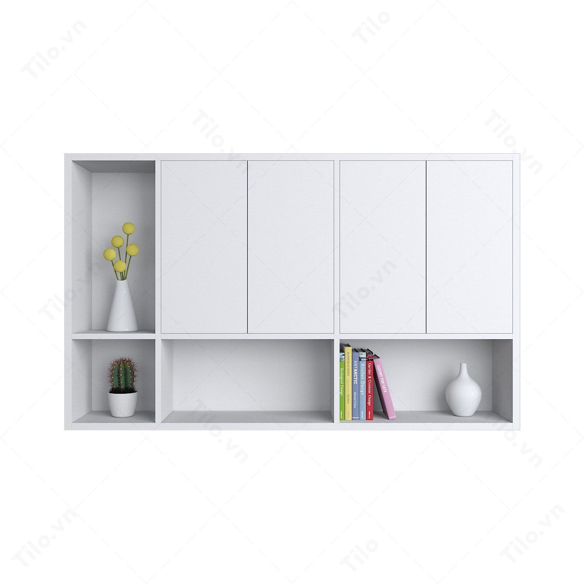 Tủ kệ sách treo tường K_15.9_06T đa năng, tối ưu không gian và tiện lợi.