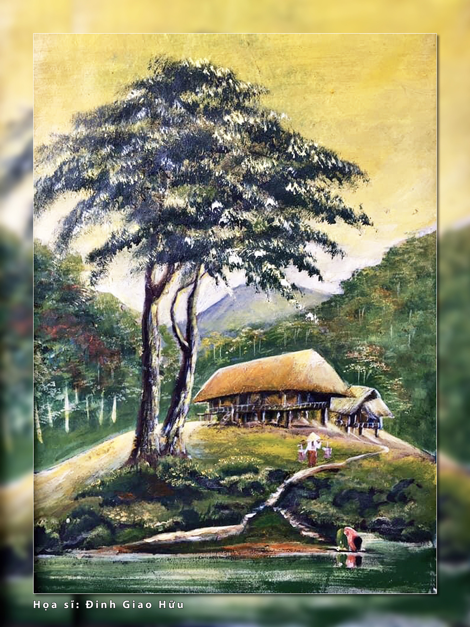 Nhà sàn bên suối.