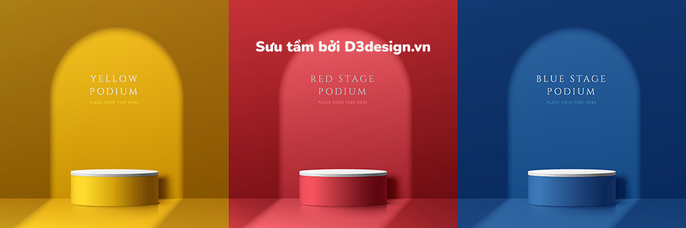 Bục trưng bày sản phẩm 3D hình vuông với đường cong mềm mại và ánh sáng dịu