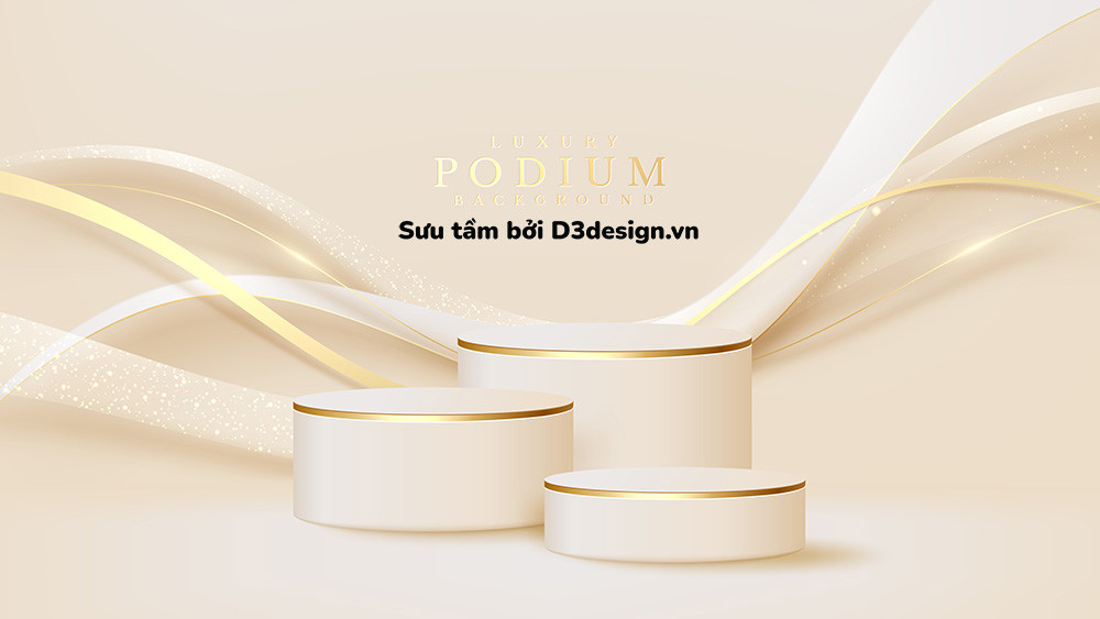 Bục trưng bày sản phẩm 3D hình tròn với hiệu ứng ánh sáng gradient