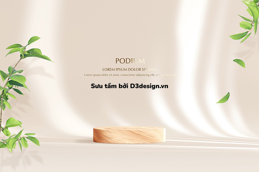 Bục trưng bày sản phẩm 3D với các khối hình học màu sắc rực rỡ