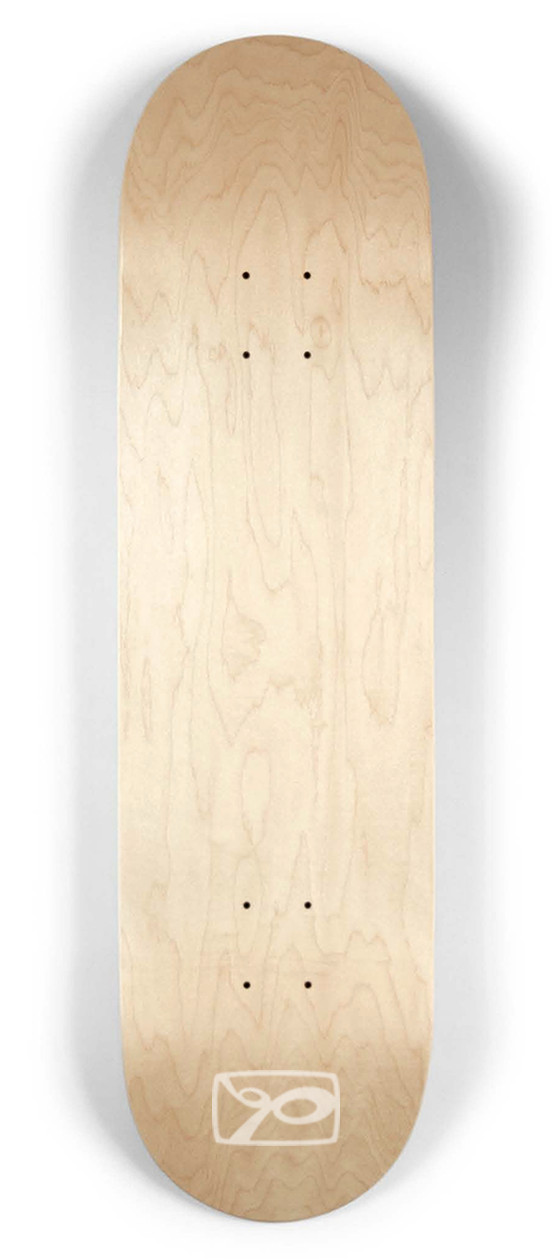 Bản vẽ chi tiết mặt dưới của ván trượt 8.75 inch với các thông số kích thước cụ thể