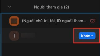 Tùy chọn quản lý người tham gia trong Zoom dành cho host