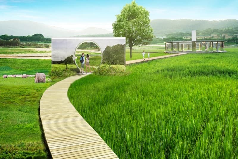 Cây xanh và đồng cỏ dưới bầu trời trong xanh