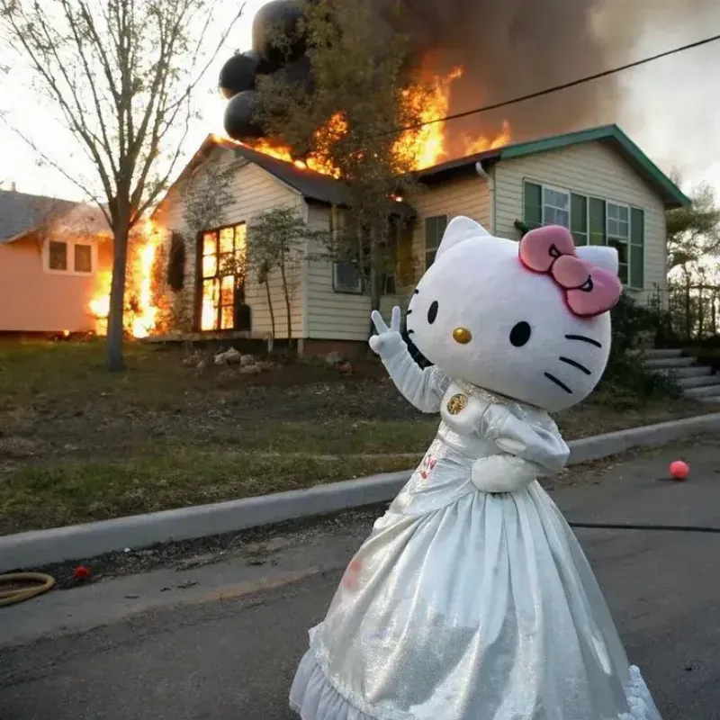 Hình ảnh đại diện Hello Kitty phong cách Y2K với hiệu ứng lấp lánh cực chất