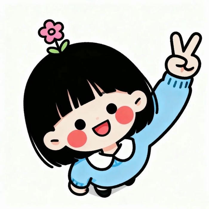 Học sinh chibi nữ với tạo hình xinh xắn và biểu cảm đáng yêu