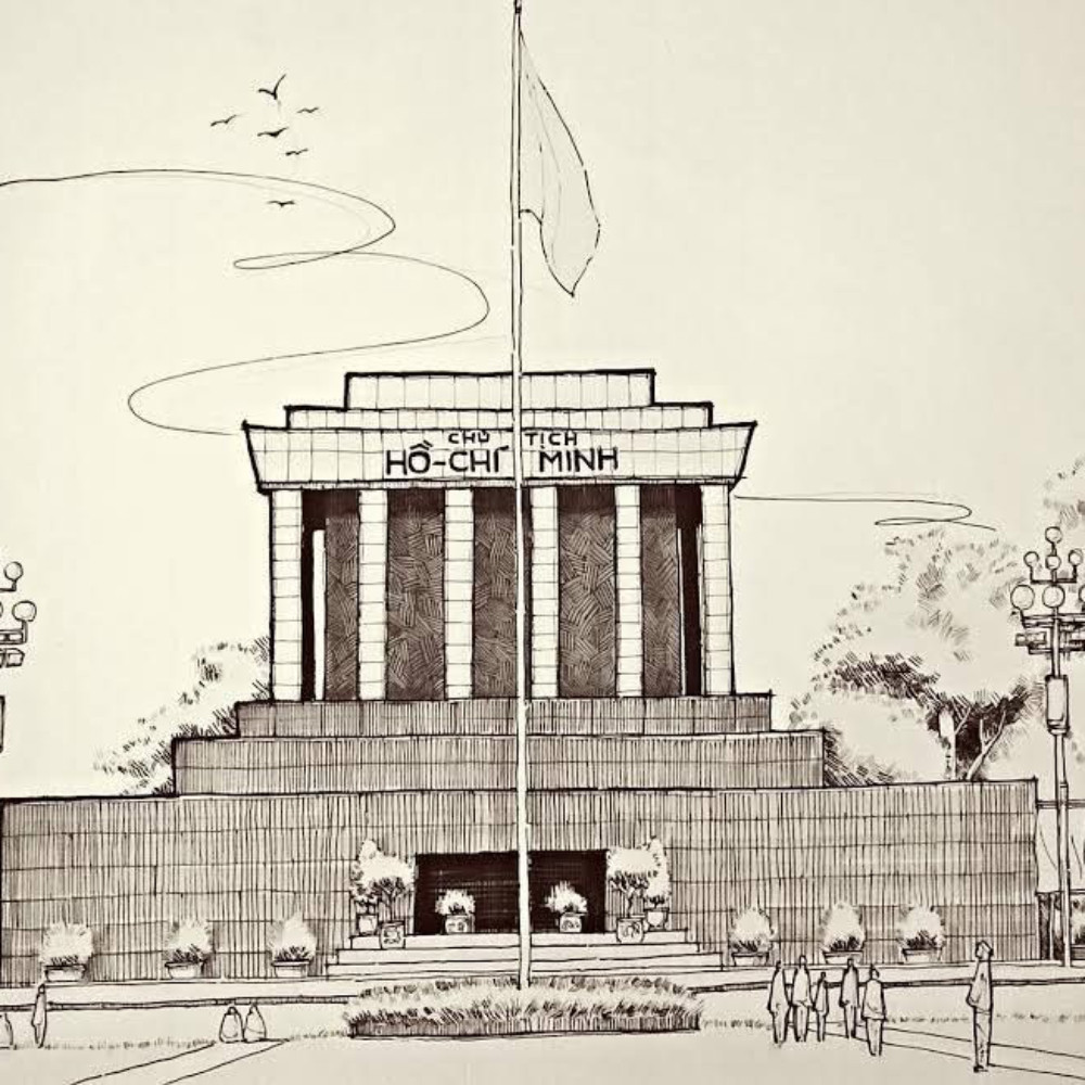 Tranh vẽ Lăng Bác với vẻ đẹp trang trọng và uy nghi