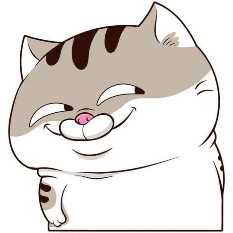 Mèo chibi mập tròn với biểu cảm dễ thương đáng yêu