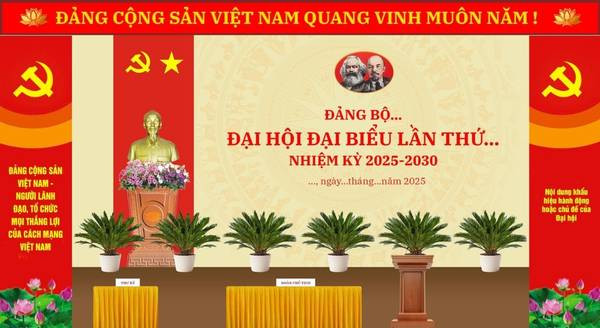 Thi công backdrop đại hội đảng trọn gói
