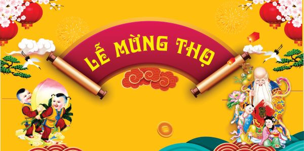 Mẫu backdrop lễ mừng thọ 75 tuổi