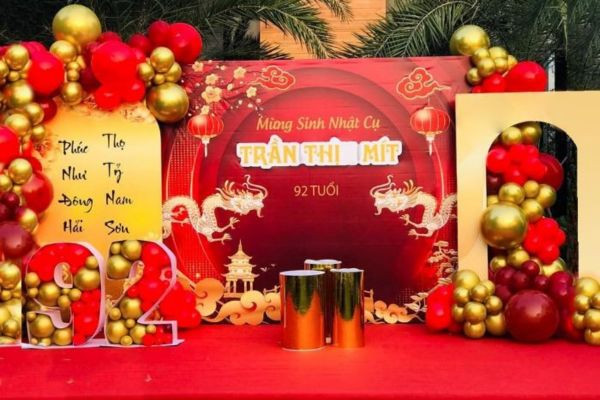 Mẫu background mừng thọ 92 tuổi