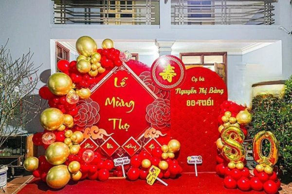 Mẫu backdrop lễ mừng thọ bà ý nghĩa