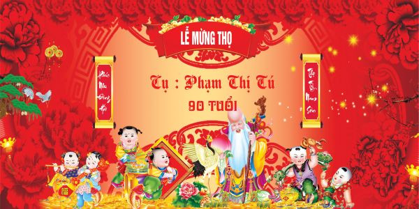Mẫu backdrop lễ mừng thọ 80 tuổi