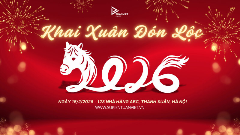 Backdrop tiệc tất niên truyền thống