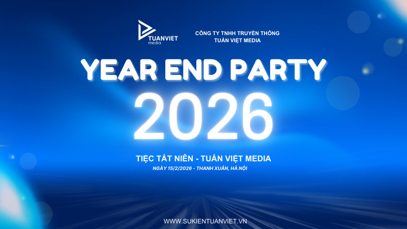 Backdrop tất niên đơn giản mà đẹp