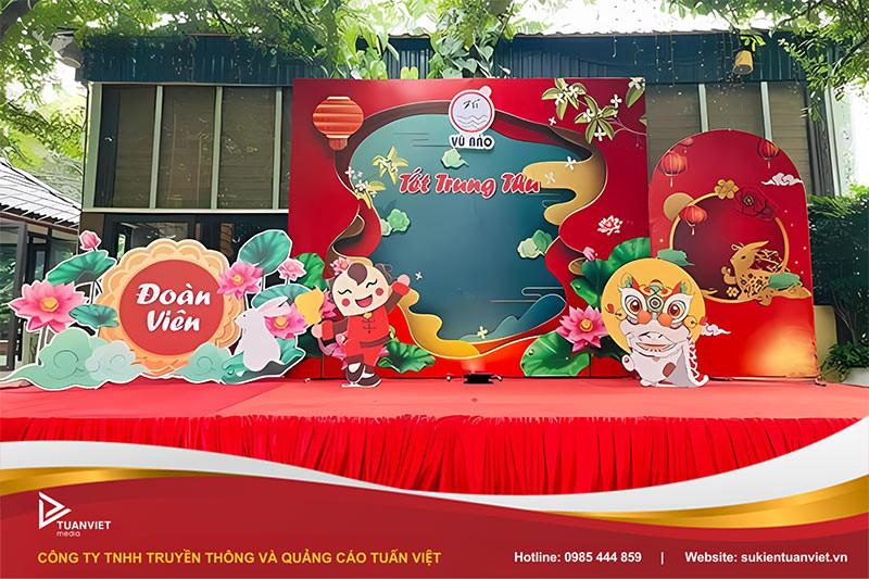Một mẫu phông nền áp dụng cho sân khấu Trung thu