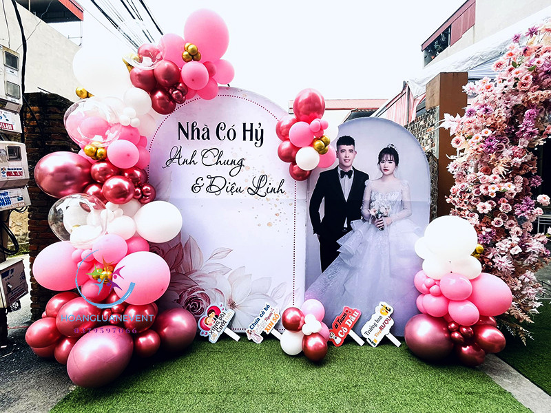 Trang trí backdrop đám cưới đẹp với bóng bay