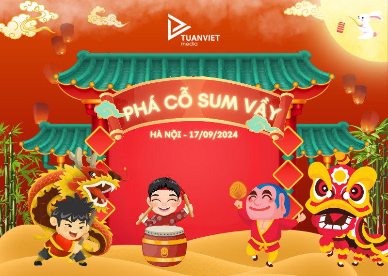 Mẫu background Trung thu với những hoạt động quen thuộc
