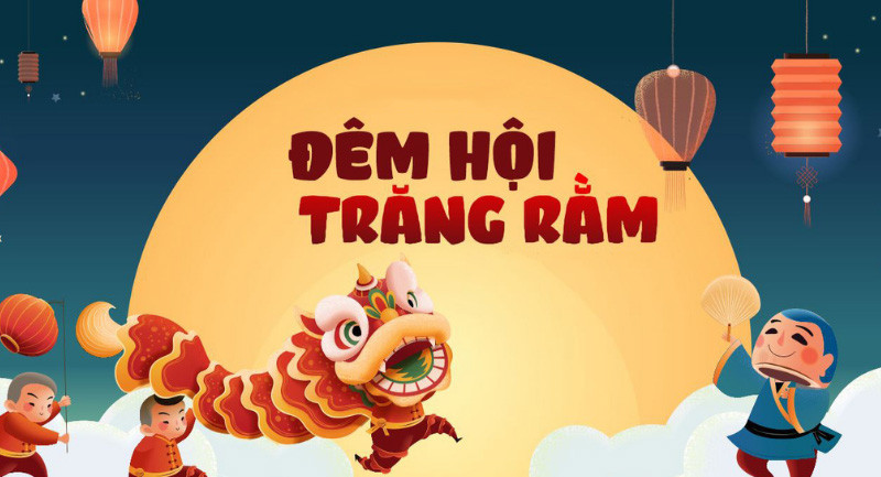 Mẫu backdrop Đêm hội trăng rằm