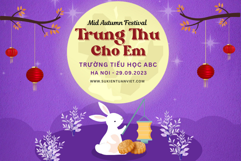 Trung thu cho em – Mẫu background Tết Trung thu đơn giản