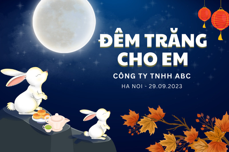 Phông nền background trung thu đẹp – Đêm trăng cho em