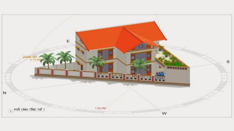 Hình ảnh minh họa một bài toán thực tế về đo đạc đất đai hình tam giác
