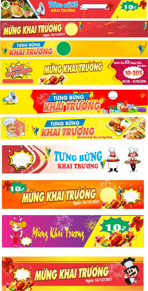 Mẫu banner khai trương vector