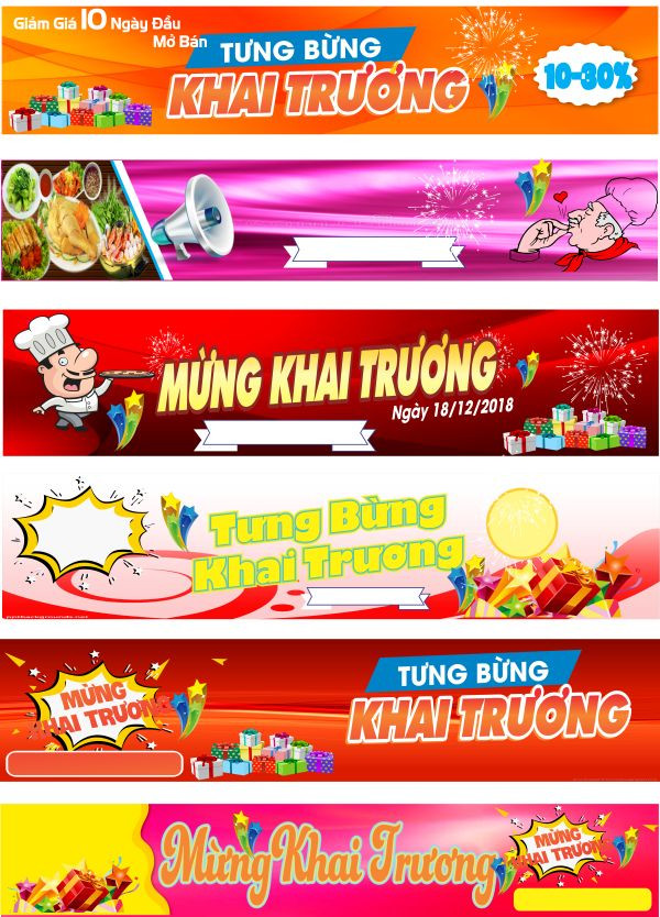 Mẫu băng rôn khai trương vector đẹp