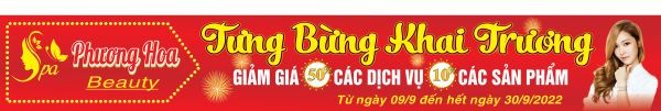 Băng rôn khai trương tiệm spa nail