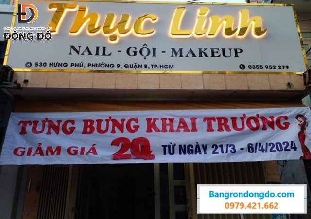 Đơn vị in băng rôn khai trương tiệm nail giá rẻ tại Hà Nội