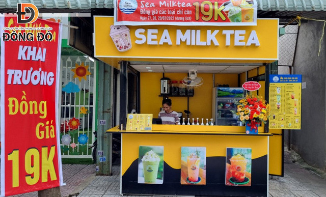 Mẫu băng rôn khai trương tiệm trà sữa sắc nét – giá rẻ