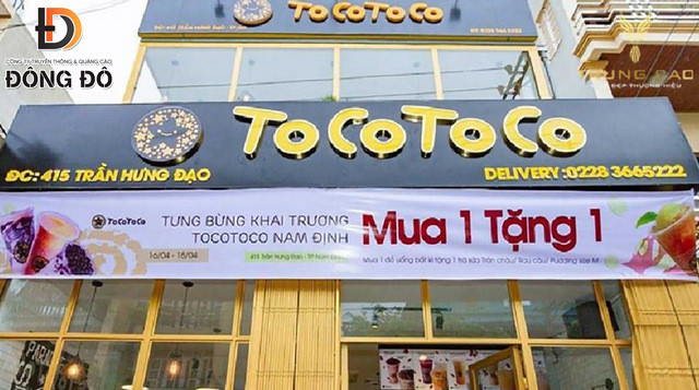 Mẫu băng rôn khai trương trà sữa Tocotoco Nam Định