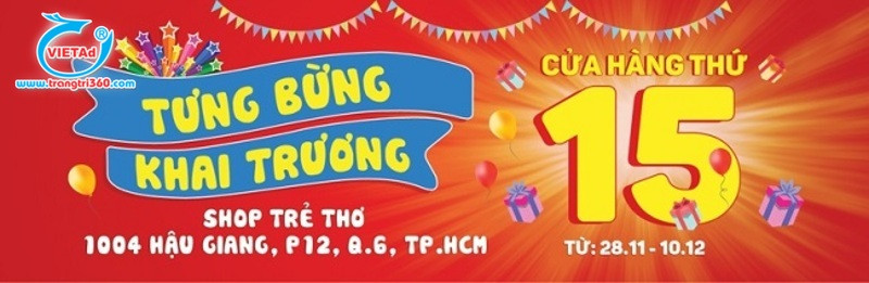 Mẫu băng rôn khai trương, khuyến mãi 3