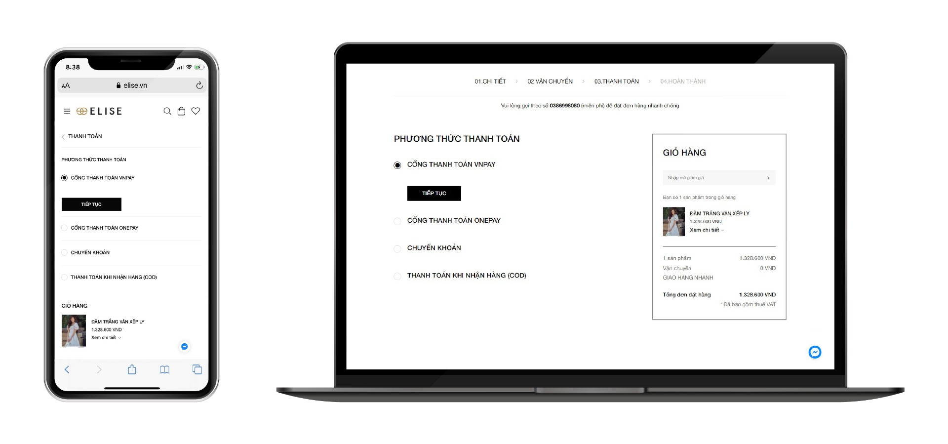 Các tùy chọn phương thức thanh toán cho đơn hàng online