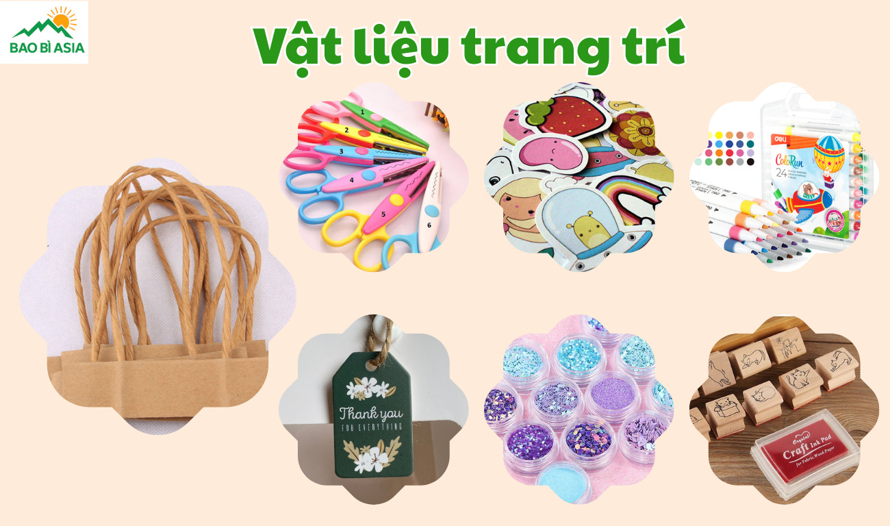 Các vật liệu sáng tạo để trang trí cho túi giấy thêm sinh động