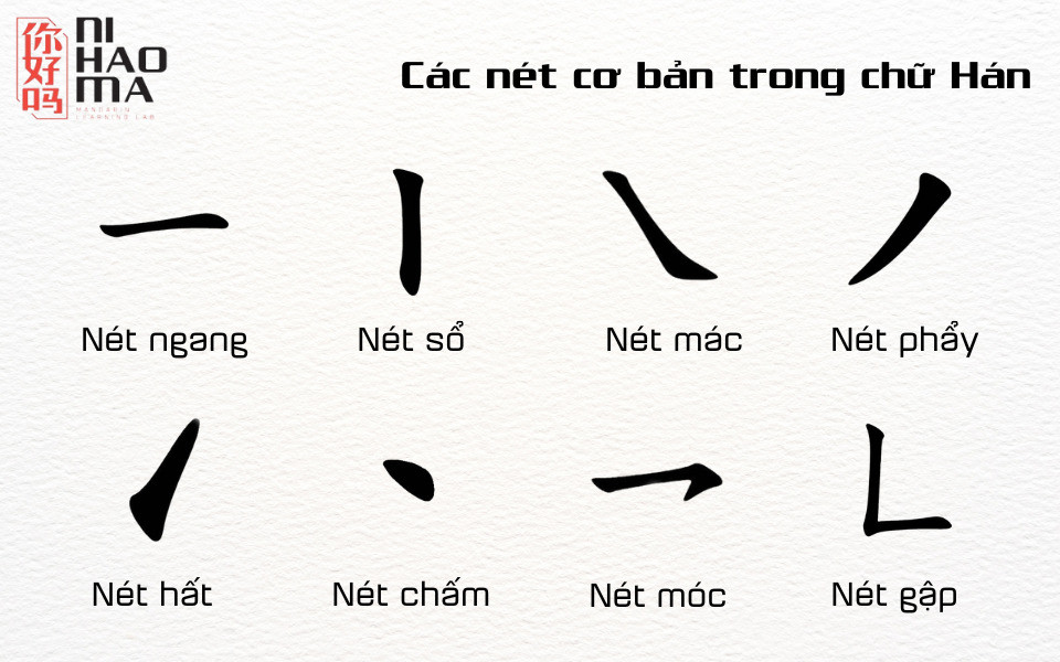 Các nét cơ bản trong tiếng Trung là nền tảng của mọi ký tự chữ Hán
