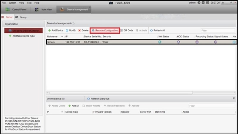 Tìm tới mục Device Management, chọn vào tab Serve
