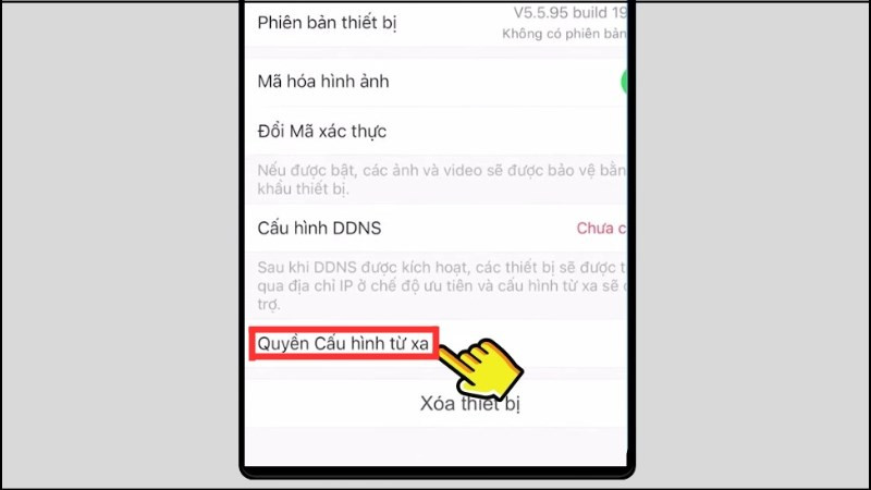 Tìm đến mục Quyền Cấu hình từ xa trong Cài đặt