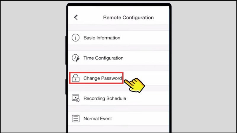 Tiếp đến chọn vào mục Change Password