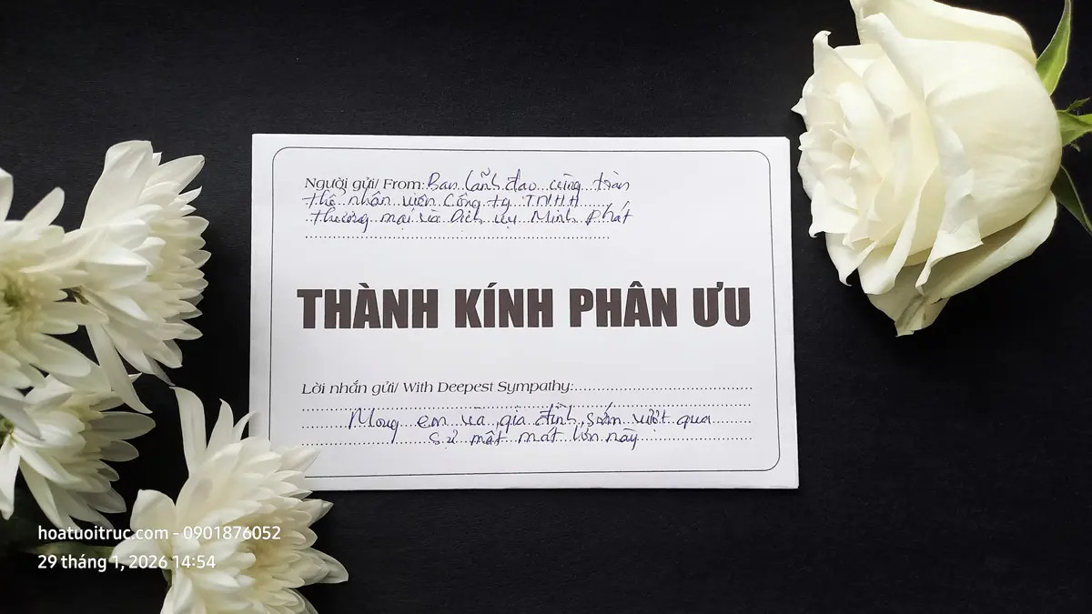 Mẫu cách viết phong bì phúng điếu dành cho công ty đi viếng đám tang nhân viên hoặc đối tác