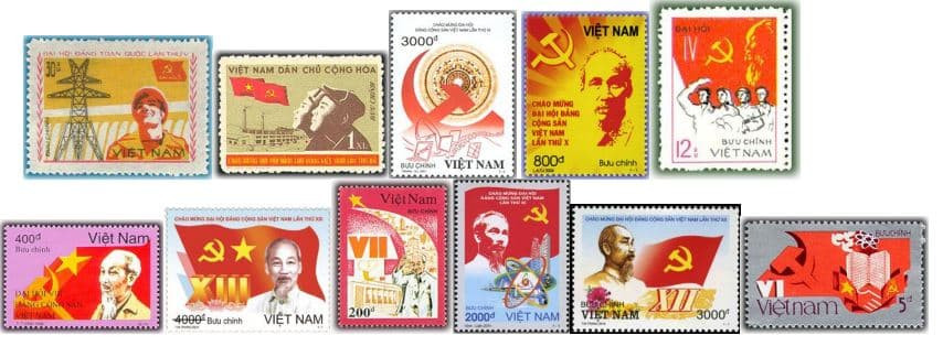 Tổng hợp các mẫu tem Đại hội Đảng