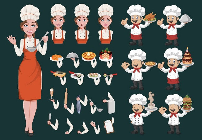 Hình ảnh chibi đầu bếp dễ thương, phù hợp cho các thiết kế thân thiện