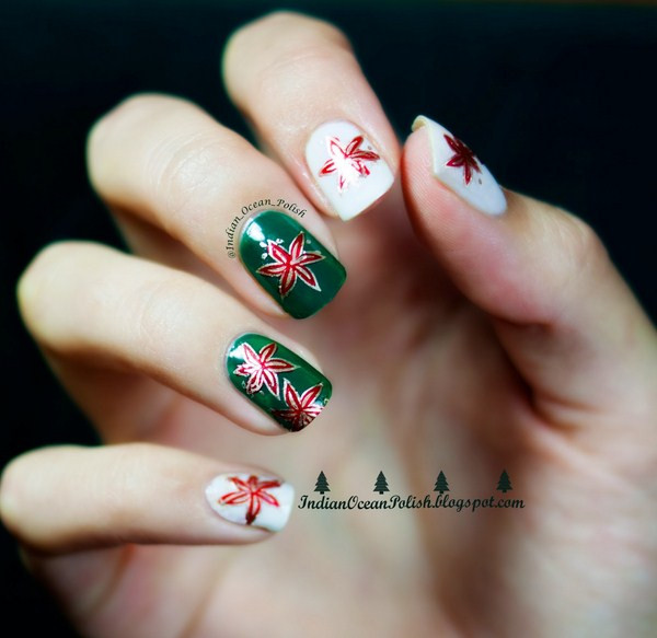 Các mẫu nail bông tuyết với nhiều kiểu dáng khác nhau, có đính đá và nhũ