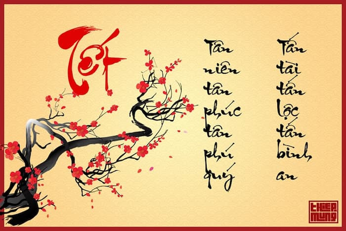 Mẫu chữ thư pháp Tết đẹp mắt dùng để trang trí không gian xuân