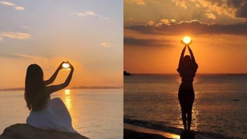 Cách chụp ảnh hoàng hôn chill ngược sáng tạo bóng đen nghệ thuật trên bãi biển