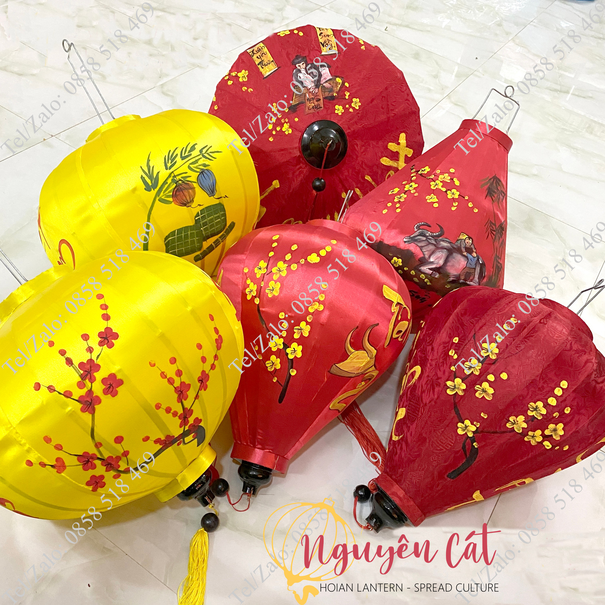 Nhiều mẫu đèn lồng Tết đa dạng với các hình dáng và màu sắc khác nhau, sẵn sàng tô điểm cho không gian đón Xuân