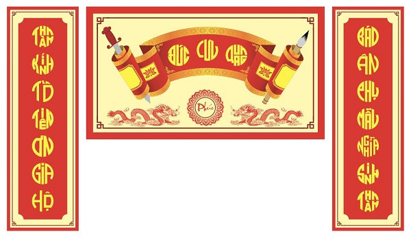 Mẫu cuốn thư vector với họa tiết truyền thống tinh xảo