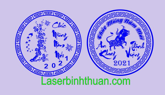 File khắc dưa hấu Tết 2021 với họa tiết chúc mừng năm mới