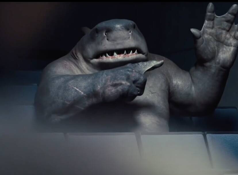 Một hình ảnh King Shark phiên bản hoạt hình với nét vẽ đáng yêu